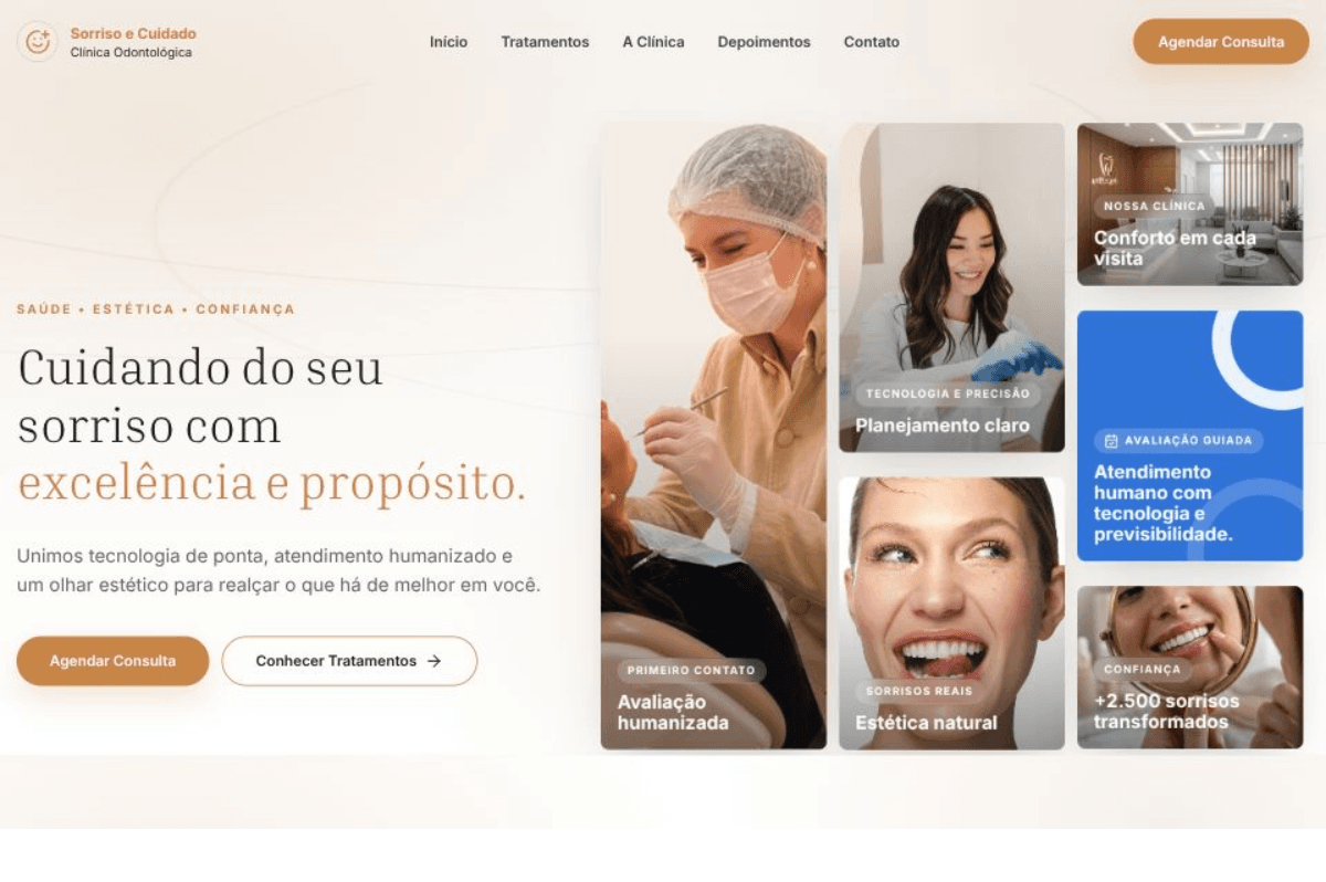 Site para Clínica Dentária